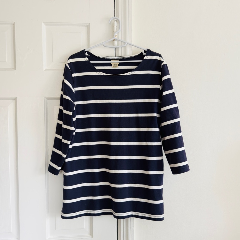 L.L. Bean ‘Mariner Heritage’ Shirt. Navy & White. Women’s Medium
